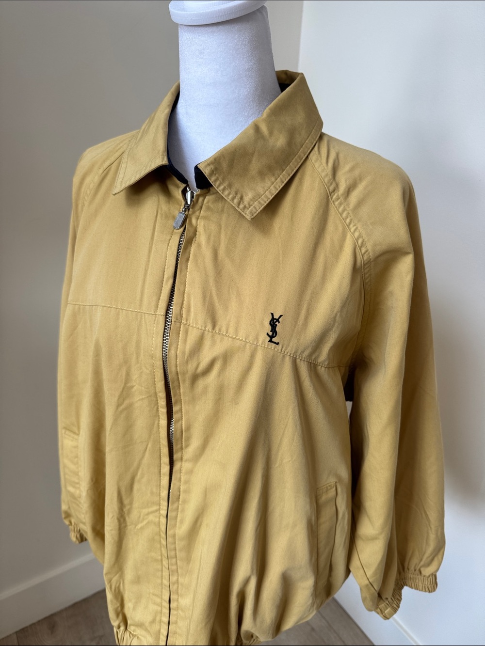 Yves Saint Laurent Yellow Zip Front Jacket Size 95